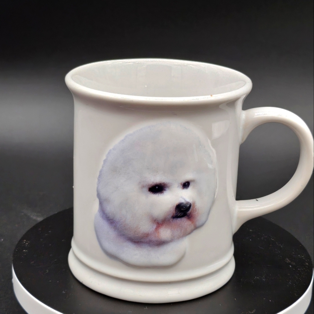 Vintage Bichon Frise Embossed Coffee Mug Xpres Dog Best Friend Originals c. 1999